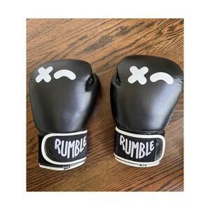 RUMBLE Sparring Wink Boxing Training Gloves Unisex Black White Leather 14 oz